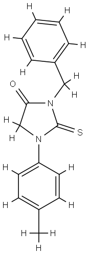 3-benzyl-1-(4-methylphenyl)-2-sulfanylideneimidazolidin-4-one 구조식 이미지
