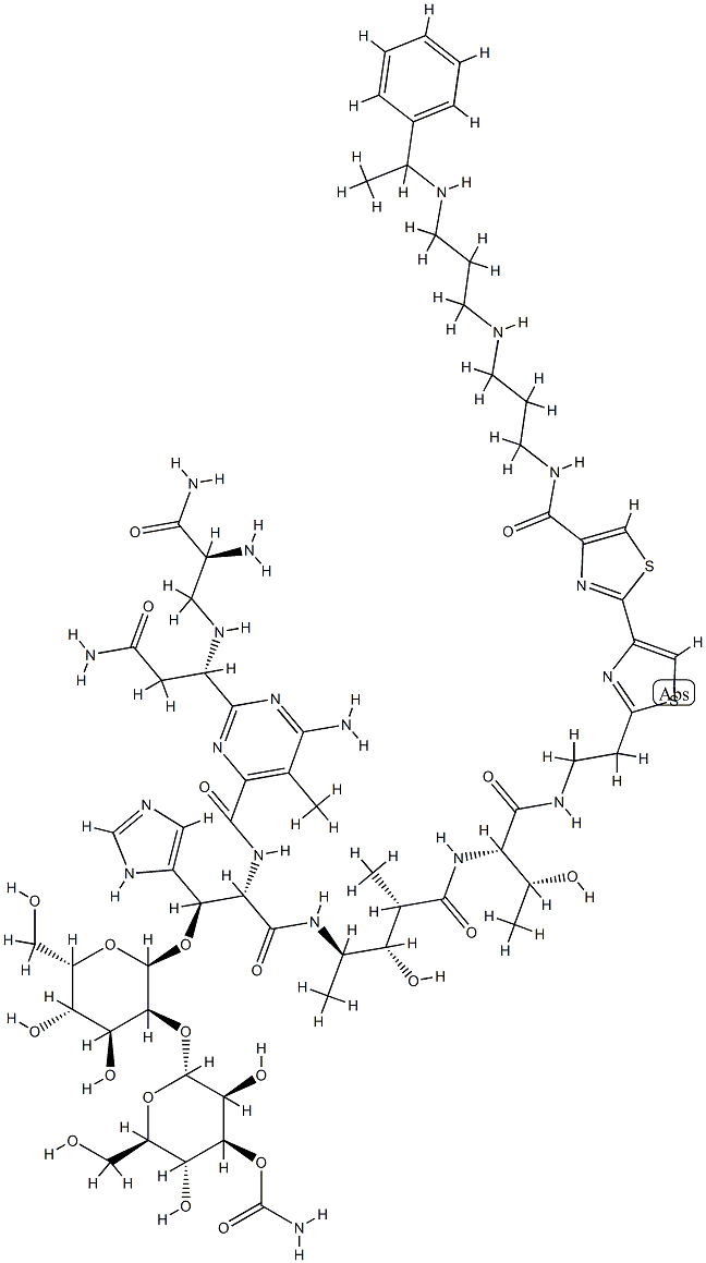 N1-[3-[[3-[(1-Phenylethyl)amino]propyl]amino]propyl]bleomycinamide 구조식 이미지