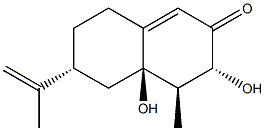 (3R)-4,4a,5,6,7,8-Hexahydro-3α,4aβ-dihydroxy-4β-methyl-6α-(1-methylethenyl)naphthalen-2(3H)-one 구조식 이미지