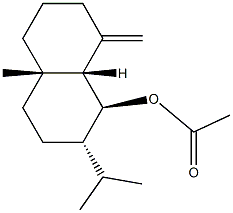 (1S,8aβ)-Decahydro-4aβ-methyl-8-methylene-2α-(1-methylethyl)naphthalen-1β-ol acetate 구조식 이미지