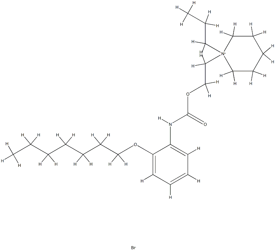 2-(1-propyl-3,4,5,6-tetrahydro-2H-pyridin-1-yl)ethyl N-(2-heptoxypheny l)carbamate bromide Structure