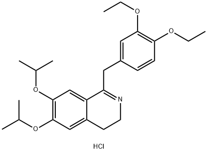 Isoquinoline,1-[(3,4-diethoxyphenyl)methyl]-3,4-dihydro-6,7-bis(1-methylethoxy)-,hydrochloride (1:1) Structure