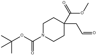 1-tert-butyl 4-Methyl 4-(2-oxoethyl)piperidine-1,4-dicarboxylate 구조식 이미지