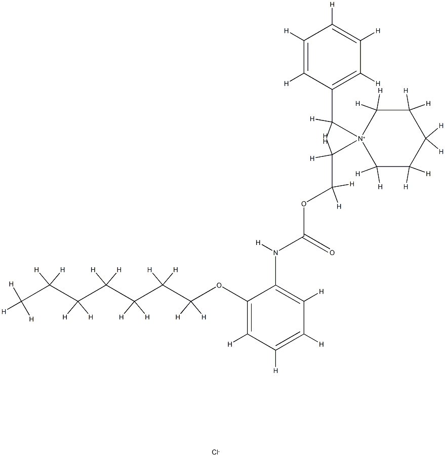 N-2-(2-heptyloxyphenylcarbamoyloxy)ethyl-N-benzylpiperdinium Structure
