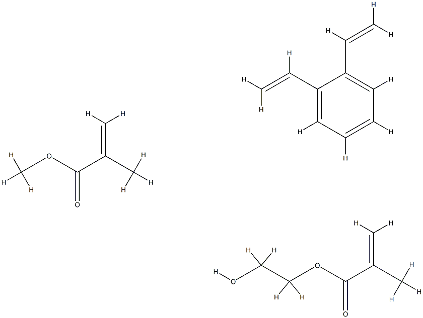 2-프로펜산,2-메틸-,2-하이드록시에틸에스테르,디에테닐벤젠및메틸2-메틸-2-프로페노에이트중합체 구조식 이미지