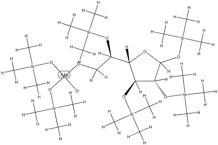 1-O,2-O,3-O,5-O-Tetrakis(trimethylsilyl)-D-galactofuranose phosphoric acid bis(trimethylsilyl) ester Structure