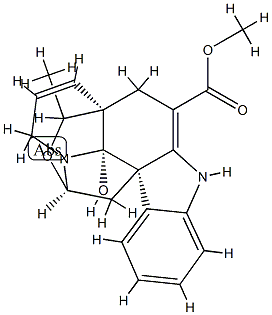 (12β)-2,3,6,7-테트라데하이드로-10β,20-에폭시-19α-하이드록시아스피도스페르미딘-3-카복실산메틸에스테르 구조식 이미지