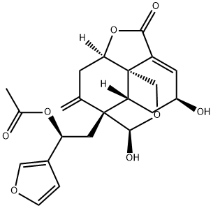 (1R,10aR)-7-[(S)-2-Acetoxy-2-(3-furyl)ethyl]-6,6aβ,7,8-tetrahydro-5β,8α-dihydroxy-11-methylene-1β,7β-ethanofuro[3,4-i][2]benzopyran-3(5H)-one Structure