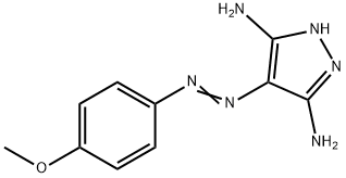 4-[(E)-2-(4-methoxyphenyl)diazenyl]-1H-pyrazole-3,5-diamine 구조식 이미지