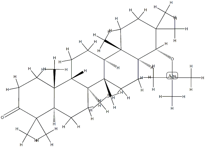 (8α,9β,13α,14β,17α,18β)-21,21-Dimethyl-22α-(trimethylsiloxy)-29,30-dinorgammaceran-3-one 구조식 이미지