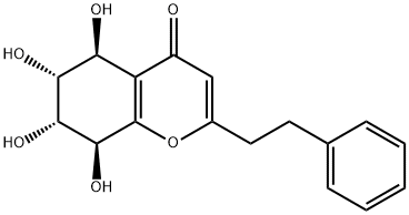 (5S)-5,6,7,8-Tetrahydro-5α,6β,7β,8α-tetrahydroxy-2-(2-phenylethyl)-4H-1-benzopyran-4-one 구조식 이미지