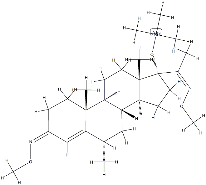 6α-Methyl-17-(trimethylsiloxy)pregn-4-ene-3,20-dione bis(O-methyl oxime) 구조식 이미지