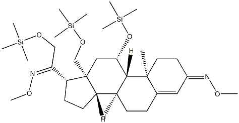 11β,18,21-Tris(trimethylsiloxy)pregn-4-ene-3,20-dione bis(O-methyl oxime) Structure