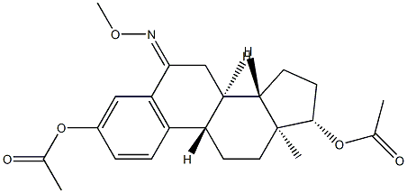 3,17β-비스(아세틸옥시)-6-(메톡시이미노)-1,3,5(10)-에스트라트리엔 구조식 이미지