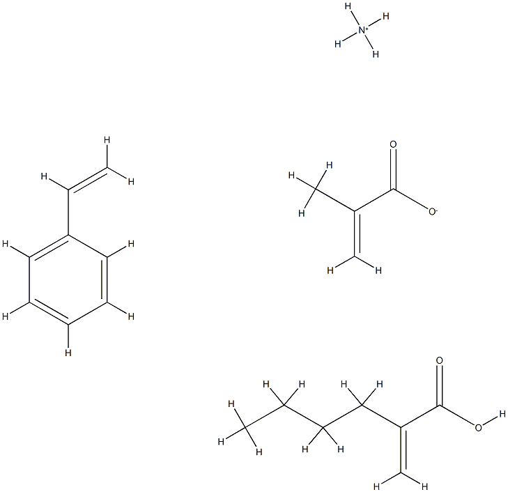 2-Propenoic acid, 2-methyl-, ammonium salt, polymer with butyl 2-propenoate and ethenylbenzene 구조식 이미지