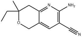 5H-Pyrano[4,3-b]pyridine-3-carbonitrile,2-amino-7-ethyl-7,8-dihydro-7-methyl-(9CI) Structure