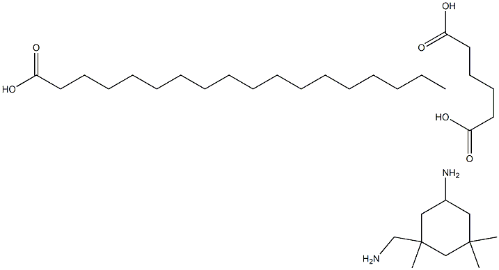Hexanedioic acid, polymer with 5-amino-1,3,3-trimethylcyclohexanemethanamine, octadecanoate 구조식 이미지