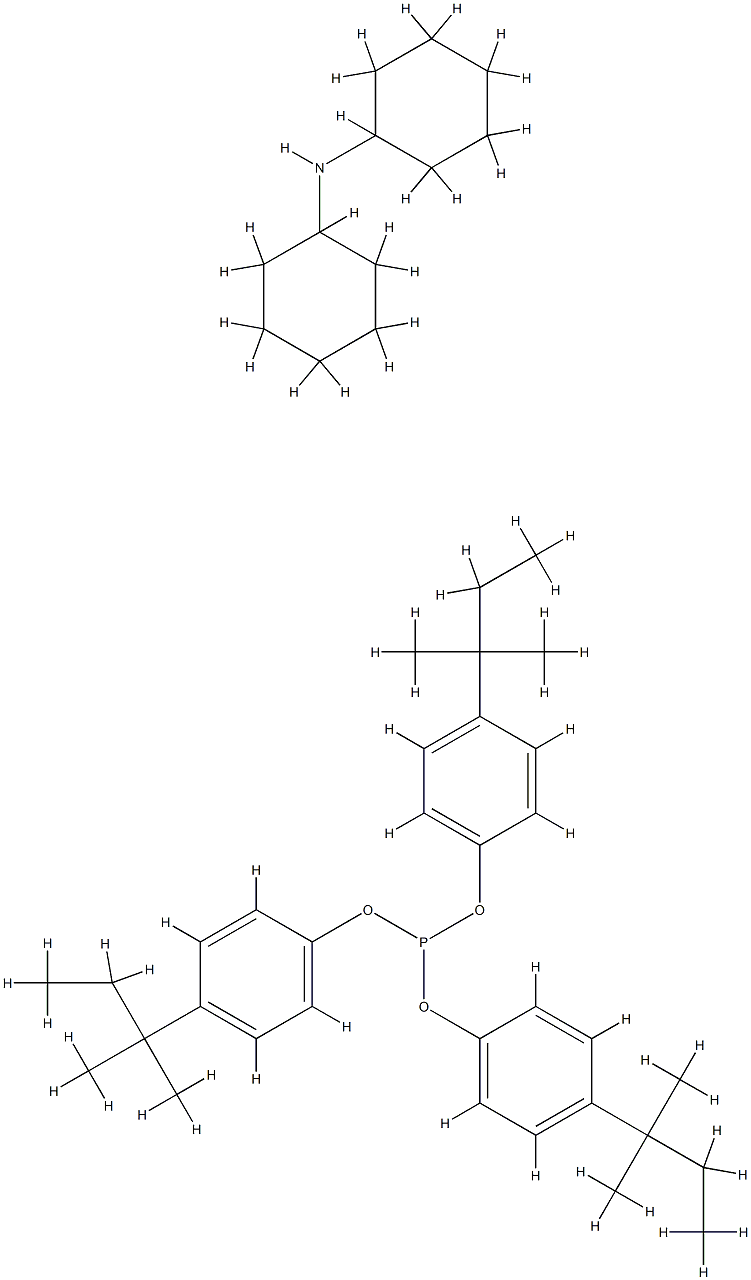 tris(p-tert-pentylphenyl) phosphite, compound with dicyclohexylamine (1:1)  Structure