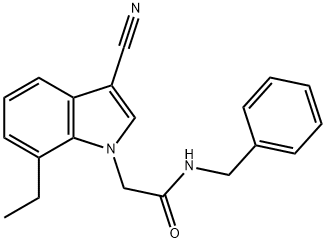 N-benzyl-2-(3-cyano-7-ethyl-1H-indol-1-yl)acetamide Structure