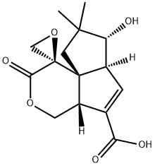 (2R,9'aS)-4',4'aα,6'aβ,7',8',9'-Hexahydro-7'α-hydroxy-8',8'-dimethyl-2'-oxospiro[oxirane-2,1'(2'H)-pentaleno[1,6a-c]pyran]-5'-carboxylic acid 구조식 이미지