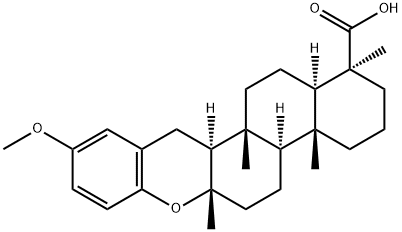 (4S)-23-Methoxy-4,8-dimethyl-16,24-cyclo-D(17a)-homo-21-nor-17a-oxa-5α-chola-16,20(22),23-triene-4-carboxylic acid 구조식 이미지