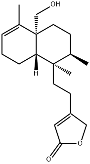 4-[2-[(1R)-1,2,3,4,4a,7,8,8aα-Octahydro-4aβ-hydroxymethyl-1,2α,5-trimethylnaphthalen-1α-yl]ethyl]furan-2(5H)-one 구조식 이미지