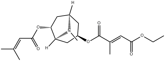 (E)-2-Methyl-2-butenedioic acid 4-ethyl 1-[(1R,1α,5S)-8-methyl-6α-[(3-methyl-1-oxo-2-butenyl)oxy]-8-azabicyclo[3.2.1]octan-3β-yl] ester Structure