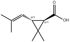 trans-(±)-2,2-dimethyl-3-(2-methylprop-1-enyl)cyclopropanecarboxylic acid  Structure