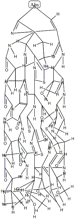 (5S)-26'-Deoxo-5,28-dihydro-26'-thioxo-21-de(1-carbamoylethenyl)siomycin A 구조식 이미지