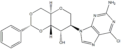 2-(4-aMino-2-oxo-1(2H)-pyriMidinyl)-1,5-anhydro-2-deoxy-4,6-O-[(R)-phenylMethylene]-D-Altritol 구조식 이미지