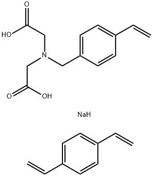 N-(p-비닐벤질)이미노디아세트산,이나트륨염,p-디비닐벤젠중합체 구조식 이미지