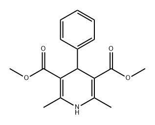 1,4-디히드로-2,6-디메틸-4-페닐-3,5-피리딘카르복실산디메틸에스테르 구조식 이미지
