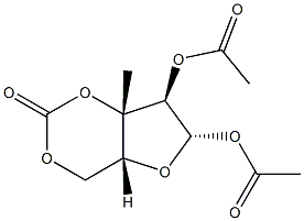 3-C-메틸-β-D-자일로푸라노스1,2-디아세테이트3,5-카보네이트 구조식 이미지