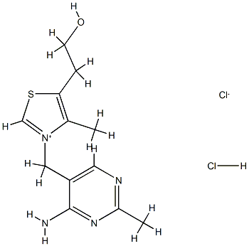 3-[(4-amino-2-methylpyrimidin-5-yl)methyl]-5-(2-hydroxyethyl)-4-methylthiazolium  chloride  hydrochlor 구조식 이미지