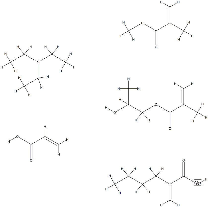 2-Propenoic acid, 2-methyl-, methyl ester, polymer with butyl 2-propenoate, 1,2-propanediol mono(2-methyl-2-propenoate) and 2-propenoic acid, compd. with N,N-diethylethanamine Structure