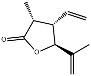 (3R)-4,5-Dihydro-3α-methyl-5β-(1-methylvinyl)-4α-vinylfuran-2(3H)-one Structure