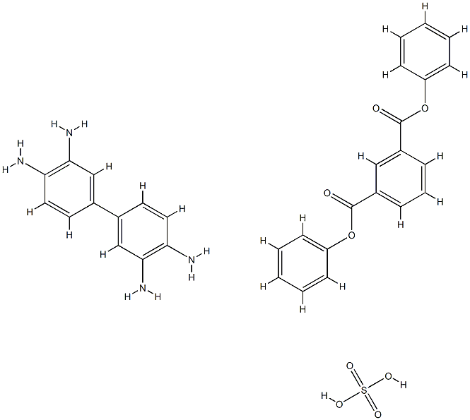디페닐1,3-벤젠디카복실레이트,(1,1"-비페닐)-3,3",4,4"-테트라민,황산염중합체 구조식 이미지