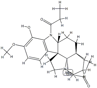 17,19-Dihydroxy-16-methoxy-1-(1-oxopropyl)aspidospermidin-21-oic acid γ-lactone Structure