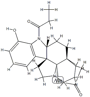 17,19-Dihydroxy-1-(1-oxopropyl)aspidospermidin-21-oic acid γ-lactone Structure