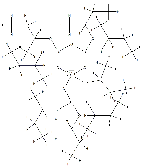 규산트리스(1-메틸프로필)2,4,4,6,6-펜타키스(1-메틸프로폭시)시클로헥산트리실록산-2-일에스테르 구조식 이미지