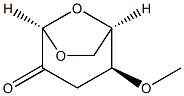 .beta.-D-erythro-Hexopyranos-2-ulose, 1,6-anhydro-3-deoxy-4-O-methyl- Structure