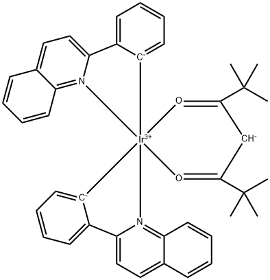 Ir(dpM)PQ2,비스(2-페닐퀴놀린)(2,2,6,6-테트라메틸헵타 구조식 이미지