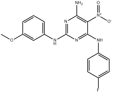 N~4~-(4-fluorophenyl)-N~2~-(3-methoxyphenyl)-5-nitropyrimidine-2,4,6-triamine Structure