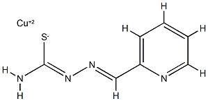 2-포르밀피리딘티오세미카르바조나토구리(II) 구조식 이미지