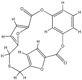 2,16,22,23-Tetraoxa-9-thiatetracyclo[15.3.1.14,7.111,14]tricosa-1(21),4,6,11,13,17,19-heptaene-3,15-dione Structure