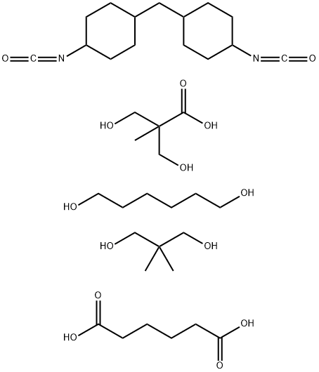 헥산디오산,2,2-디메틸-1,3-프로판디올,1,6-헥산디올,3-히드록시-2-(히드록시메틸)-2-메틸프로판산및1,1'-메틸렌비스[4-이소시아네이토시클로헥산]중합체 구조식 이미지