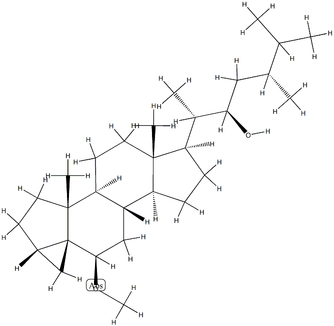 (3β,5α,6β,22R,24R)-6-Methoxy-3,5-Cycloergostan-22-ol Structure