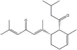 (5E)-2-Methyl-6-[(1S)-3-methyl-2α-(3-methyl-1-oxobutyl)-3-cyclohexen-1α-yl]-2,5-heptadien-4-one Structure