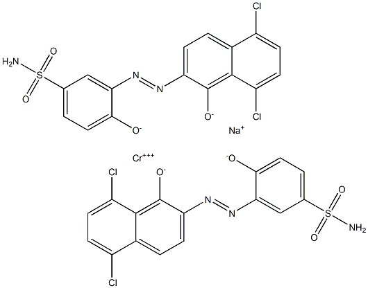 크로메이트(1-),비스[3-[(5,8-디클로로-1-하이드록시-2-나프탈레닐)아조]-4-하이드록시벤젠설폰아미다토(2-)]-,나트륨 구조식 이미지