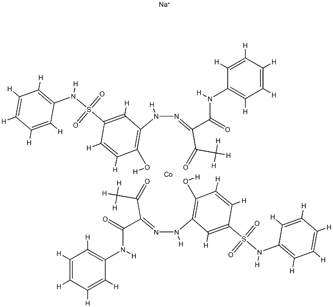 sodium bis[2-[[2-hydroxy-5-[(phenylamino)sulphonyl]phenyl]azo]-3-oxo-N-phenylbutyramidato(2-)]cobaltate(1-) 구조식 이미지